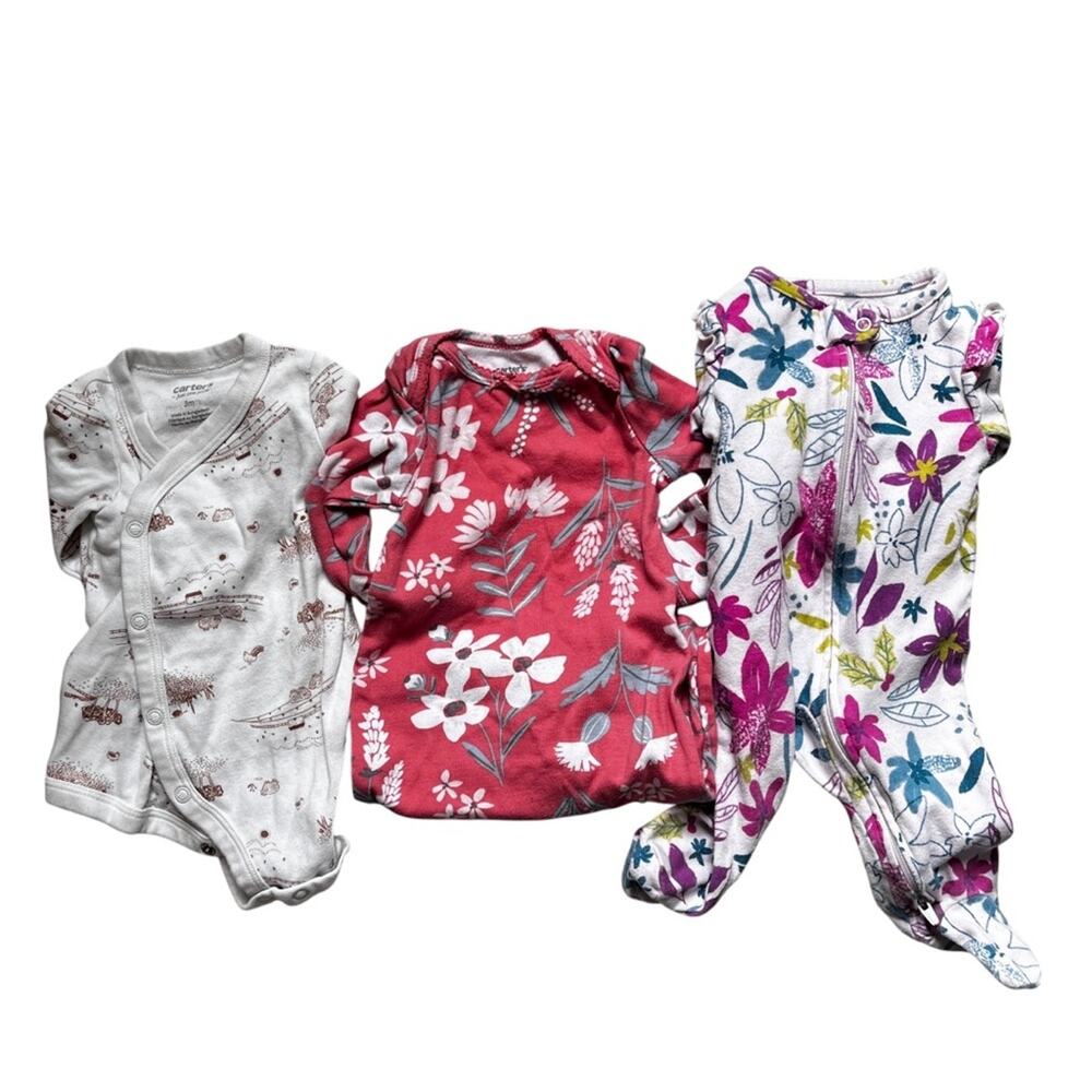 Bundle baby clothes dresses rompers onesies footsies size 0-3 months - Picture 4 of 5